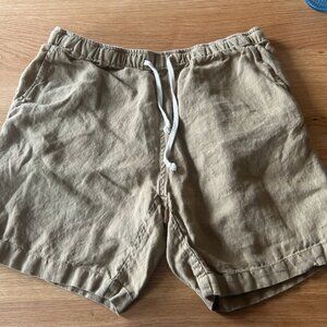 Alex Crane Beige/Tan Linen Shorts - Size M